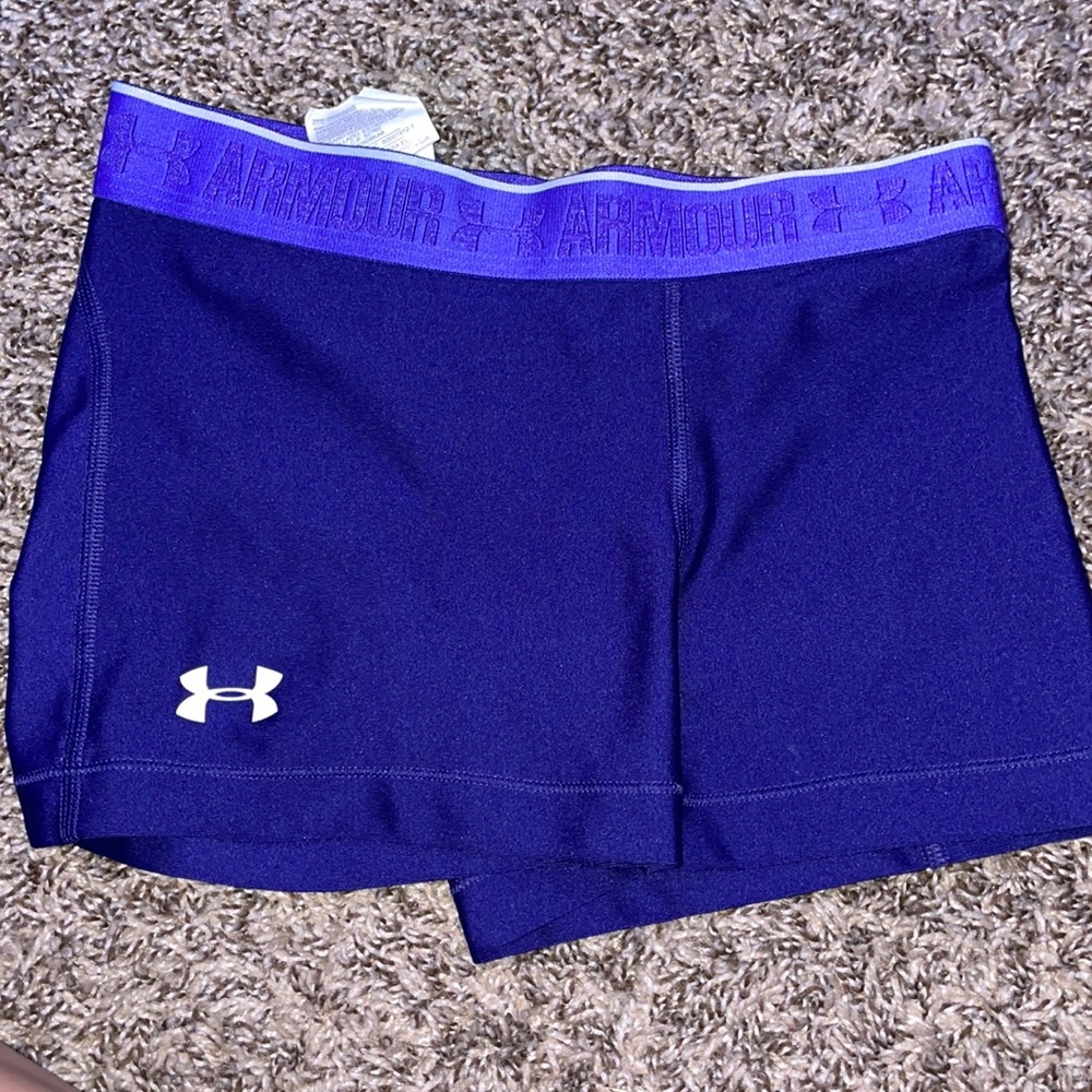 purple under armour athletic shorts